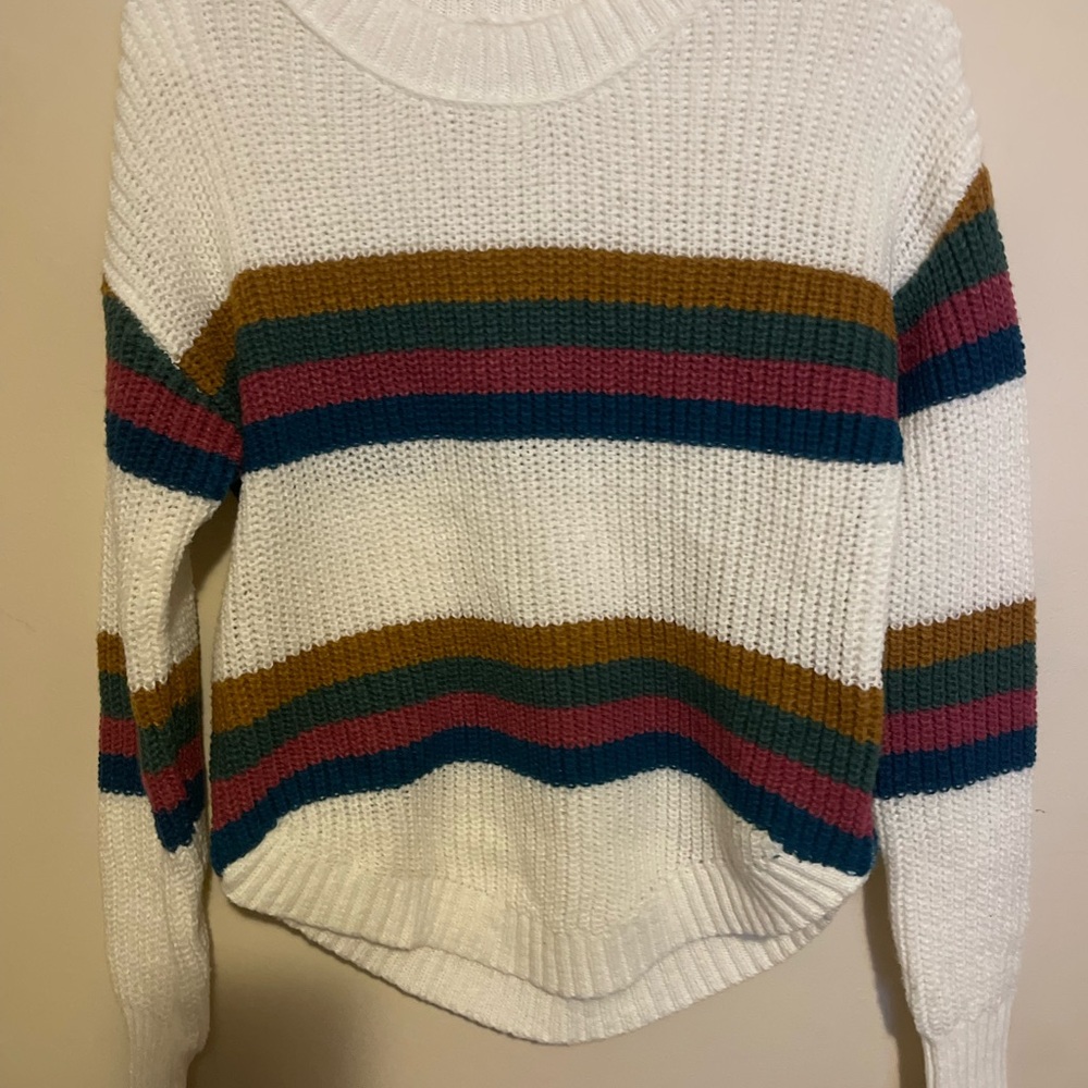 SO Women's Sweater with Colorful Stripes